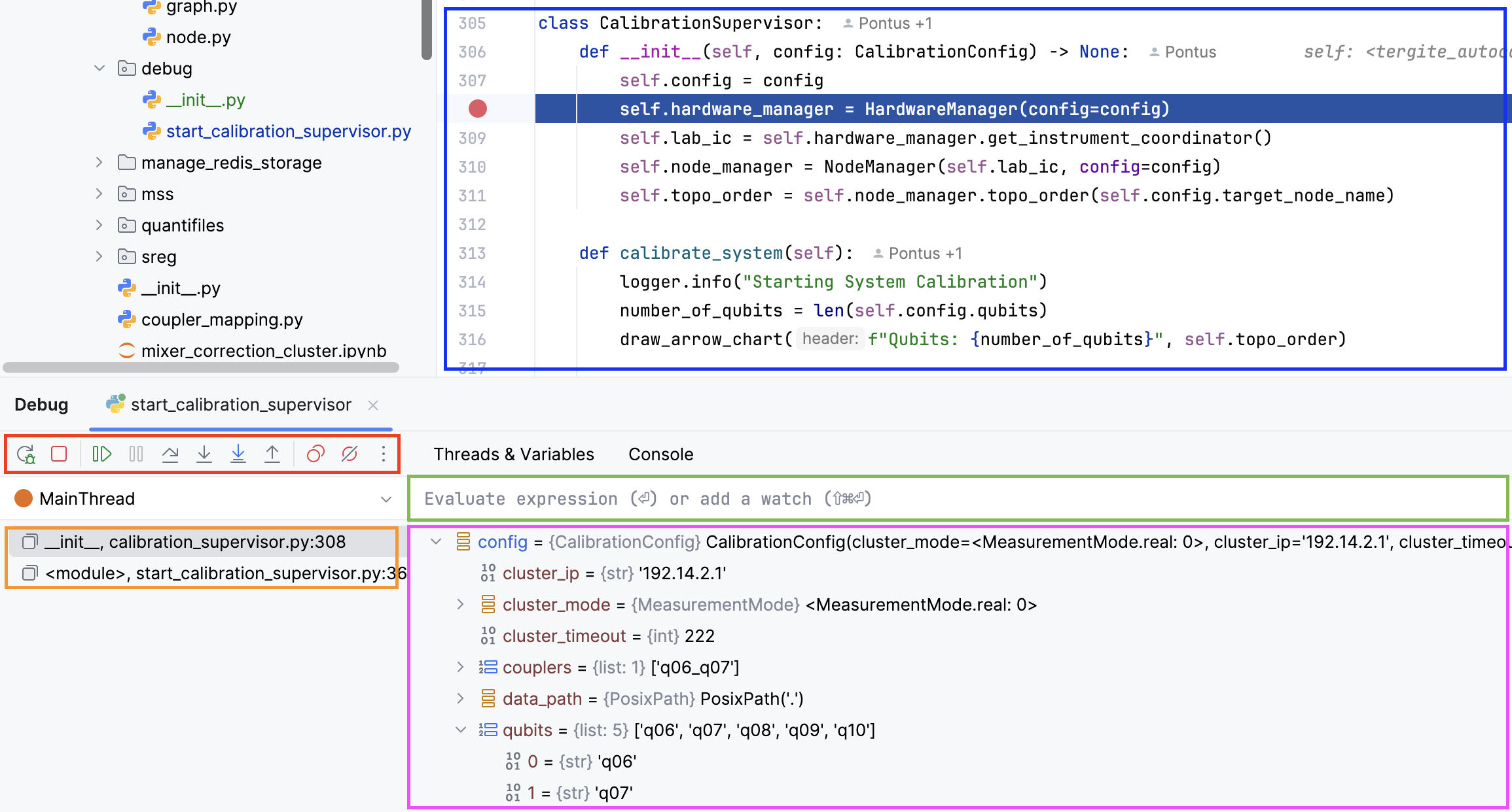 Graphical debugger in PyCharm